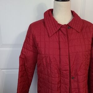Red Quilted Windbreaker Jacket